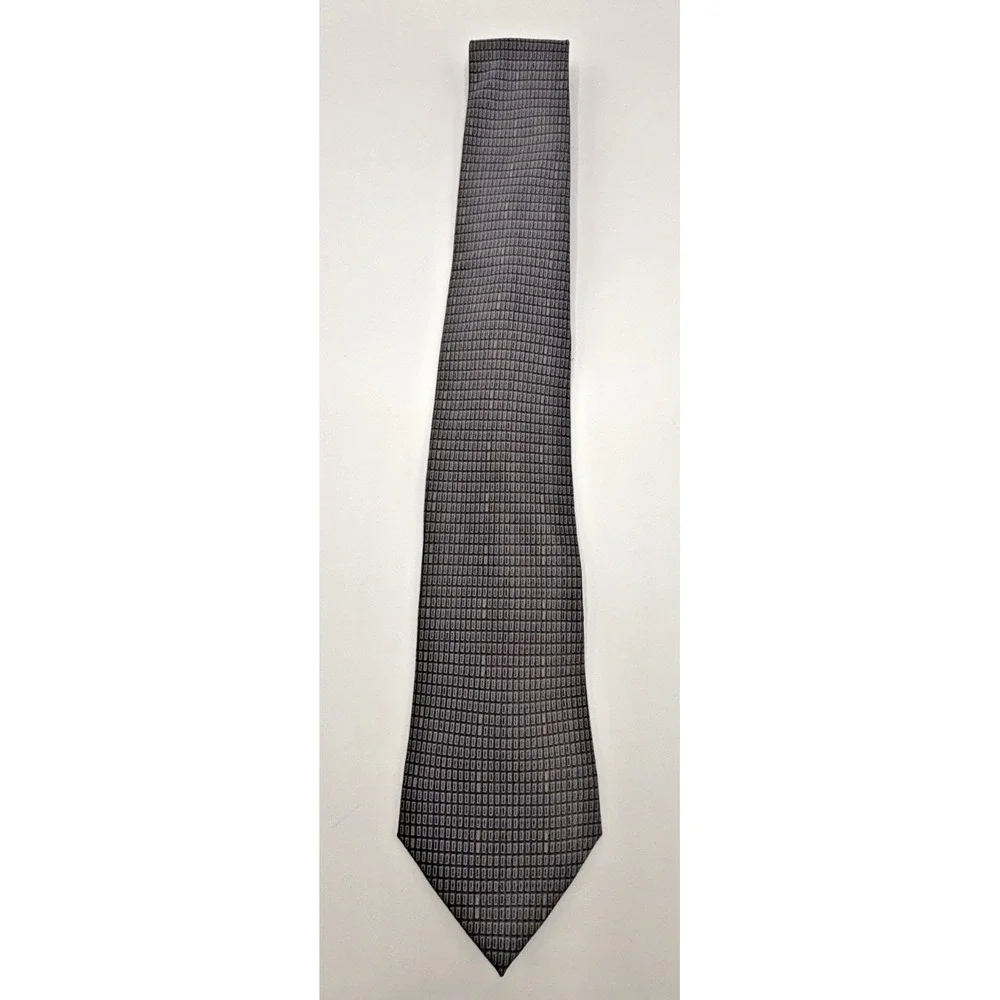 DKNY Black/Gray Abstract Tie 100% Silk